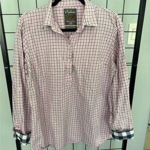 Rydale 100% cotton Hannah Check Shirt in Pink  EUC
